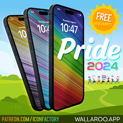 Pride 2024 Wallpapers (FREE) fabric home screen iconfactory iphone lock screen pride pride 2024 rainbow transgender wallpaper