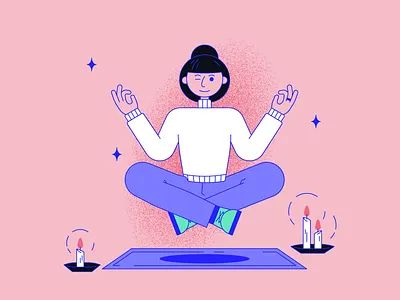 Mindfulness Tips - Breathe Deeply exercise flat gardening graphic design illustration meditation mindfulness science spot illustration yoga