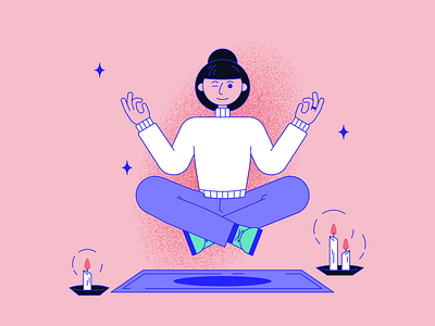 Mindfulness Tips - Breathe Deeply exercise flat gardening graphic design illustration meditation mindfulness science spot illustration yoga