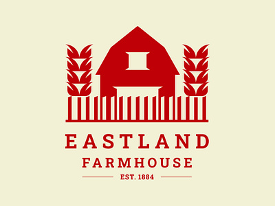 Logo design for a Farmhouse barn brand identity branding design earthy east eastland farm farmhouse graphic design house illustration land logo logo design minimal nature organic vector wheat