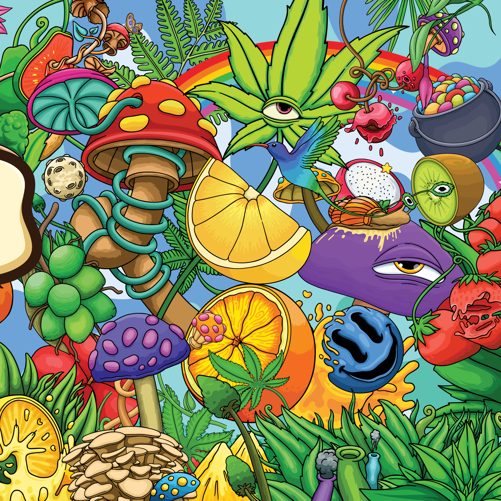 Shaka Sweets branding character design design graphic design illustration logo logo design magic mushroom mushroom trippy trippy illustration ui ux vector