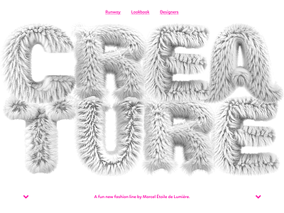 'Creature' Designer Fashion Line Landing Page 3d branding design fashion graphic design landing page logo product design typography ui user experience ux web design