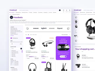 One Direct e-shop website - Listing product cards e commerce e shop listing listing product product page purple violet