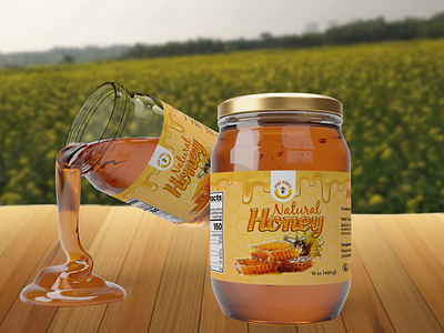 Honey Jar Label Design adobe illustrator bottle design graphic design graphics design jar label design label design packaging photoshop pouch design