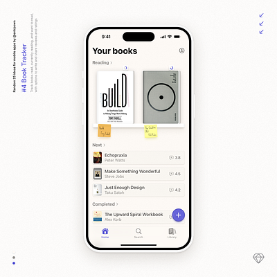 Book Tracker app books daily ui ios madewithsketch mobile mobile design product design reading ui