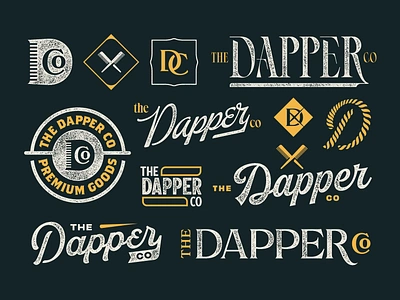 The Dapper Co • Men's Style & Grooming Brand apparel artisan style logos barber logo bold clean brand identity branding cosmetic branding cosmetic products custom merch custom typography hair stylist logos logo set seager text logos vintage artisan branding vintage logos western branding logos word logos