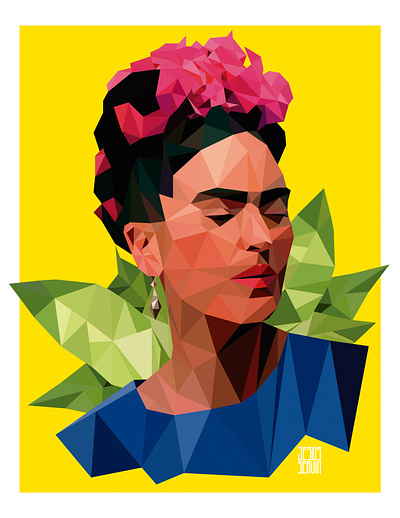 Frida Kahlo - Ilustration 3d diseño grafico frida frida kahlo geometric geometrico illustration kahlo low poly mexico