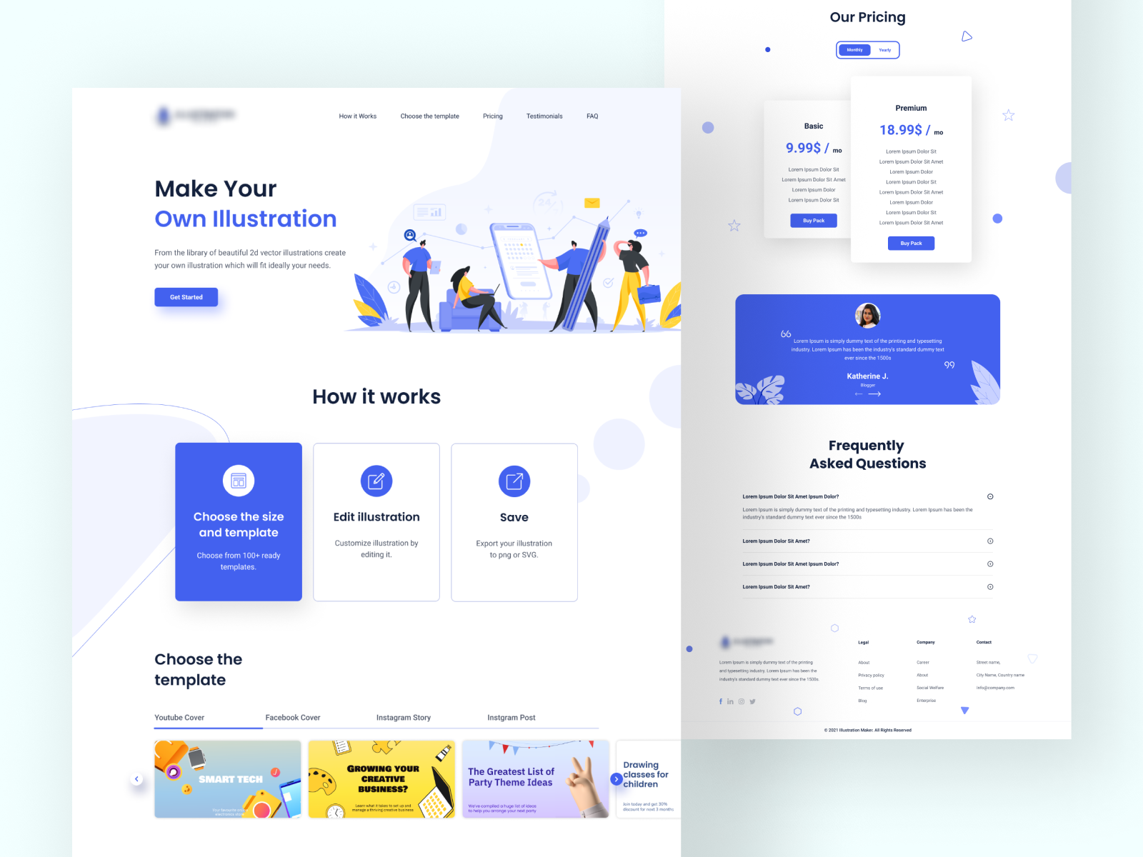 Example of Landing Page Or Full Website UI Design