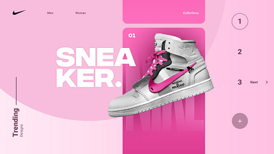 Nike sneaker UI Design animation design figma graphic design hero section interface landing page motion graphics photoshop ui user experience webdesign