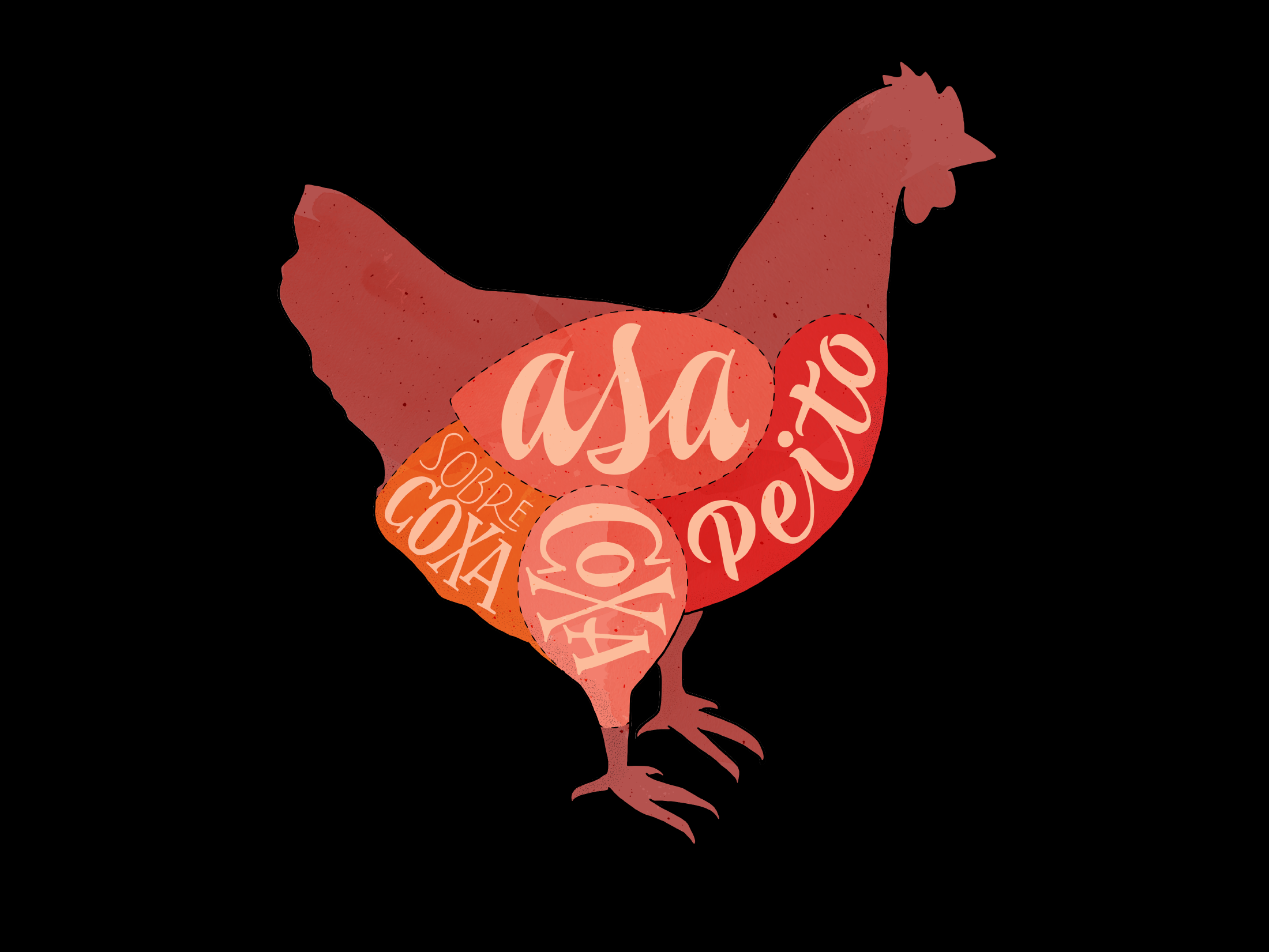 Mambo Market butcher chicken grocery illustration lettering typography