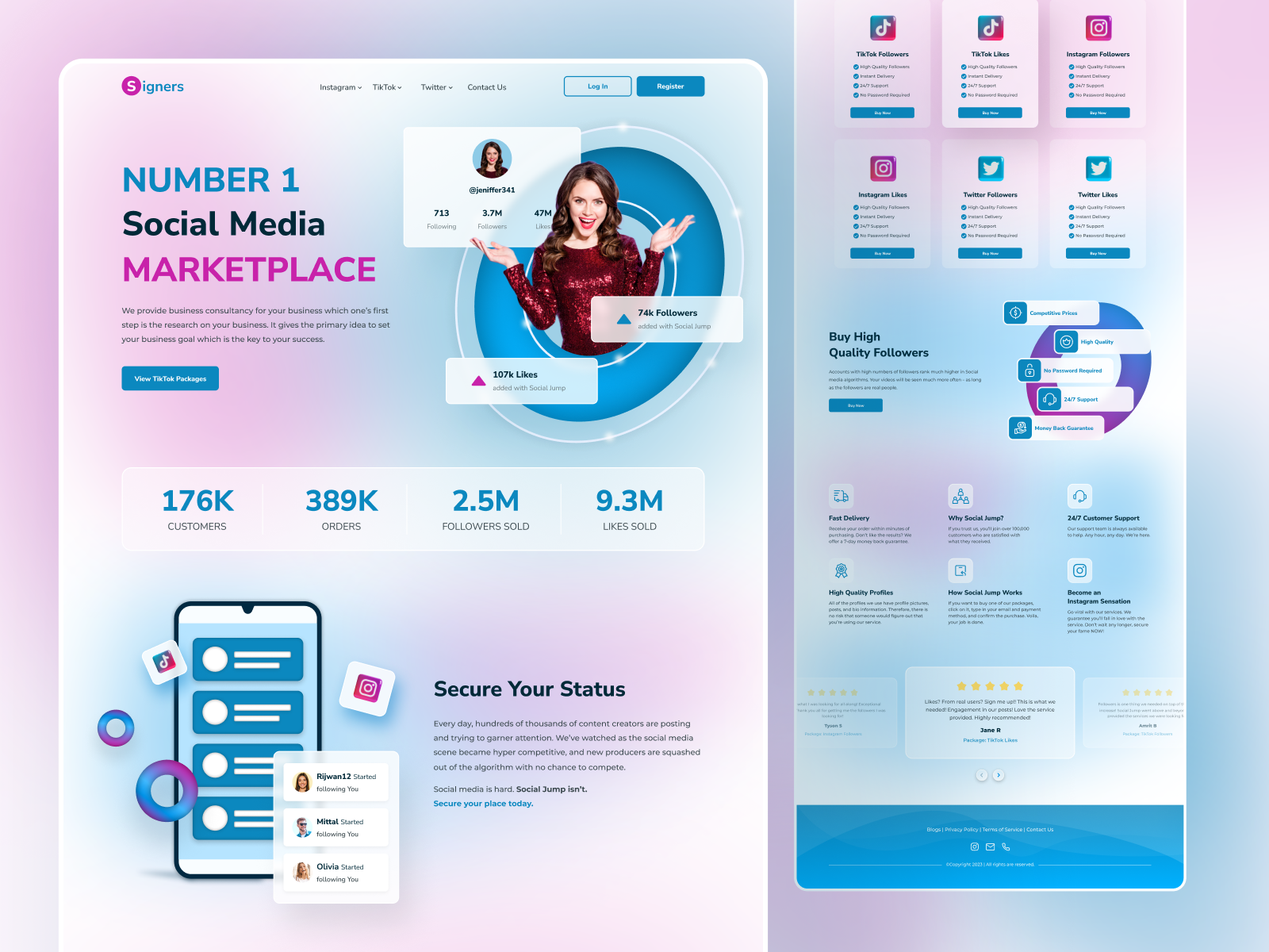 Example of Landing Page Or Full Website UI Design