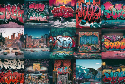 15 Graffiti Galore Backgrounds branding design graphic design illustration vector