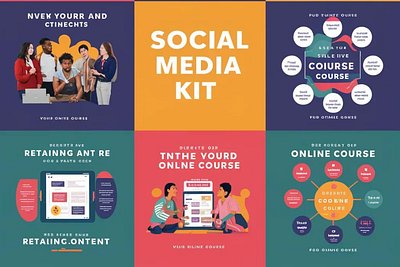 social media kit online course branding design graphic design illustration logo typography vector
