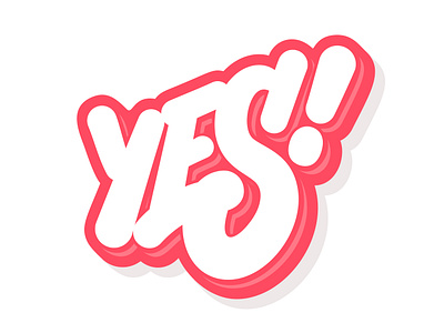 Yes! New lettering sticker. graphic design hand lettering lettering logo sticker typography yes