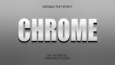 Editable text effect chrome chrome graphic design text effect