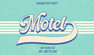 Editable text effect retro vintage graphic design motel retro text effect vintage