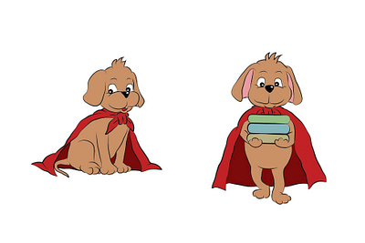 Vector art - Concept for a super hero puppy cartoon comic drawing education kids puppy vector art