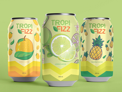 TropiFizz - Drinks can Label beverage packaging brand can drinks can graphic design prodcut packaging product visual