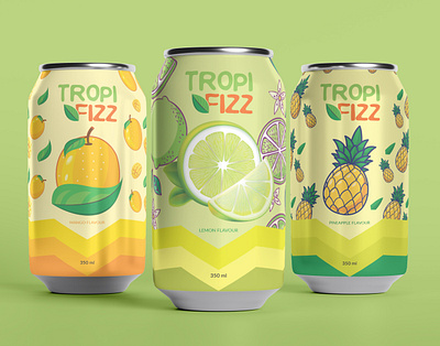 TropiFizz - Drinks can Label beverage packaging brand can drinks can graphic design prodcut packaging product visual