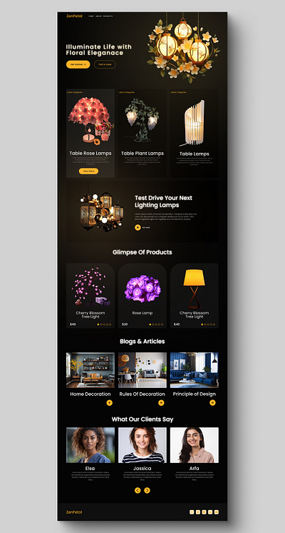 Lamp Website Design branding design ui uiux web design