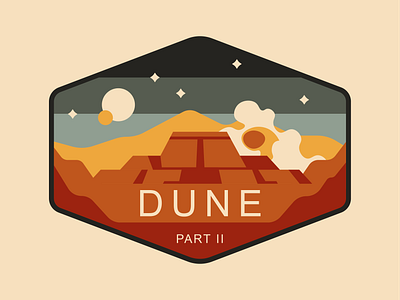 Dune Badge arrakis badge desert dribbble dune dune part 2 flat illustration movie retro sandworm vintage weekly warmup