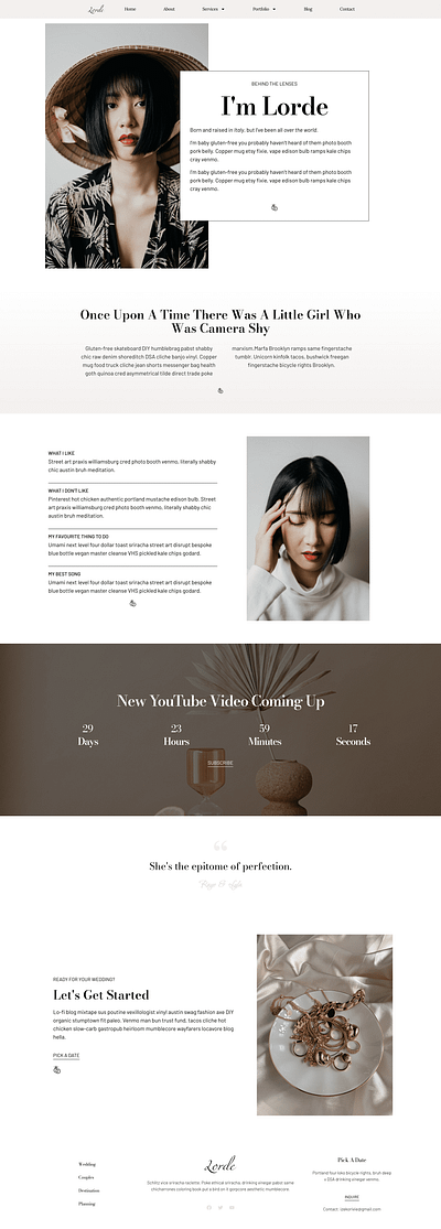Theme Lorde - A template for Elementor elementor template web design