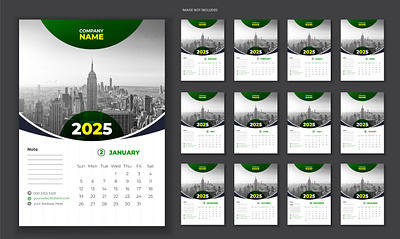 Creative Business Calendar Design 2025 2025 advertising branding calendar clean colorful corporate creative design graphic magnet marketing modern calendar print stylish text wall calendar