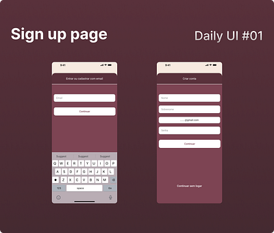 Daily UI 001 - Sign up page branding dailyui design ui