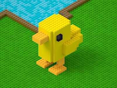 Lego Duck Voxel Art 3d lego magicavoxel miniature pixel voxel