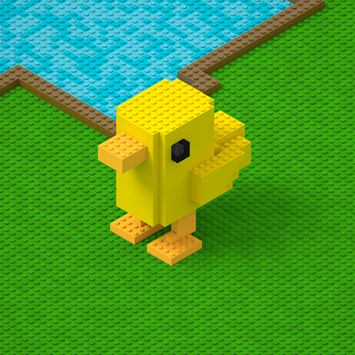 Lego Duck Voxel Art 3d lego magicavoxel miniature pixel voxel