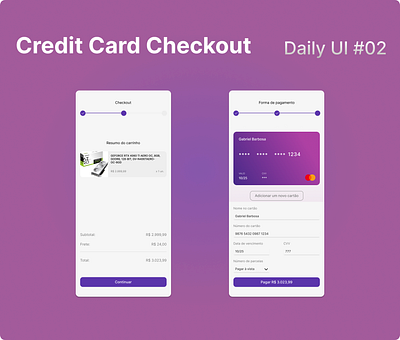 Daily UI 002 - Credit Card Checkout branding dailyui design ui