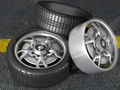 3D design - Wheel design 3d design 3d modeling product design rendering tire vehicle wheels