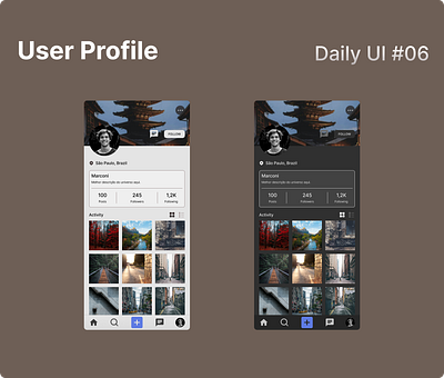 Daily UI 006 - User Profile branding dailyui design ui