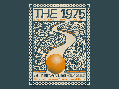 The 1975 - Phoenix, AZ - At Their Very Best Tour Poster branding design drawing graphic hand drawn illustration poster psychedelic texture typography