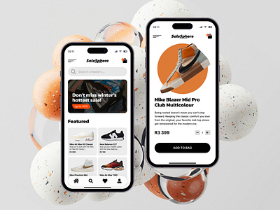 SoleSphere mobile app app concept ecommerce inspiration iphone mobile online shopping shoes shop sneakers store ui ux