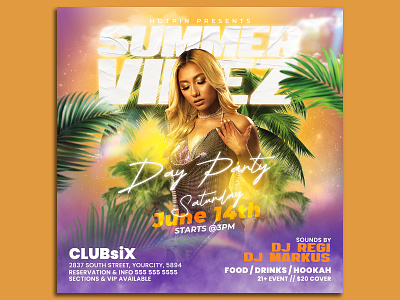 Summer Party Flyer Template photoshop