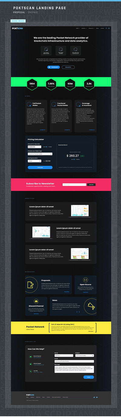 Poktscan Landing Page branding cryptocurrency graphic design mobile onepage responsive ui ux