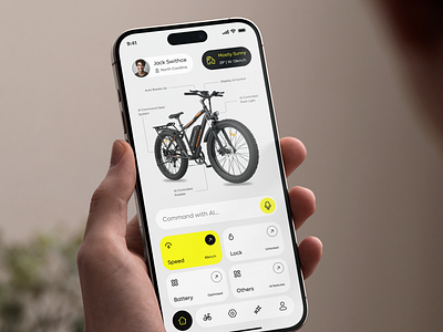 Smart AI Bicycle Mobile App | Smart cycle app design bicycle bike cycle mobile app smart cycle