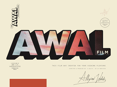 AWAL PRODUCTIONS arkansas brand branding color creative direction film film producer logo retro texture typography vintage