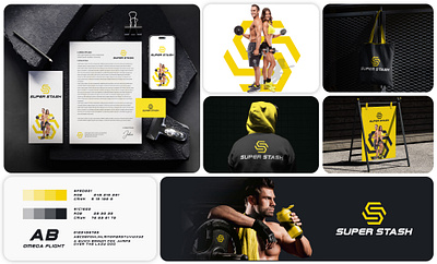 Super Stash Branding gym branding logo deisgn mockups sports stationary