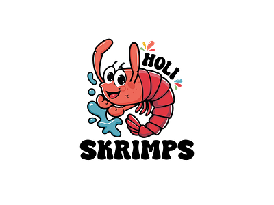 HOLI SKRIMPS PET SHIRMP LOGO branding graphic design logo shrimp shrimps logo