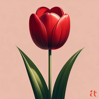 Tulip in Bloom by Aravind Reddy Tarugu aravind art bloom botanical classic design detailed floral grace illustration leaves nature petals reddy sleek spring tarugu tulip vector vibrant