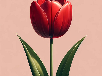 Tulip in Bloom by Aravind Reddy Tarugu aravind art bloom botanical classic design detailed floral grace illustration leaves nature petals reddy sleek spring tarugu tulip vector vibrant