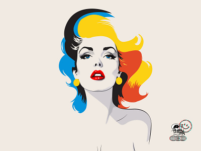 The Gaze 80s 90s abstract adobe beautiful colorful drawing face female illustration illustrator line drawing minimalist patrick nagel pin up pop art poster vector wall art woman