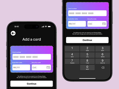 Add a Card checkout credit card dailyui ios mobile ui
