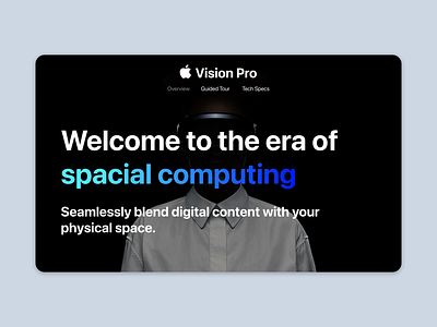 Landing Page apple dailyui landing page redesign vision pro web