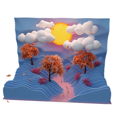 Serial Planes Landscape Tutorial 3d clay blender geometry nodes lake landscape render serial planes stylized stylized hills tutorial