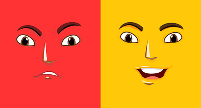 Facial expression design illustration logo ui vector