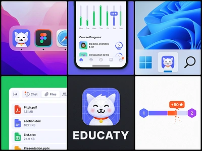 BentoBox - Educaty - education platform bento bento box cat course education logo macos app mobile app online lessons online school online university ui elements ui ux web app windows app