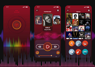 Music player Mobile App UI design mobile app music player ui ux